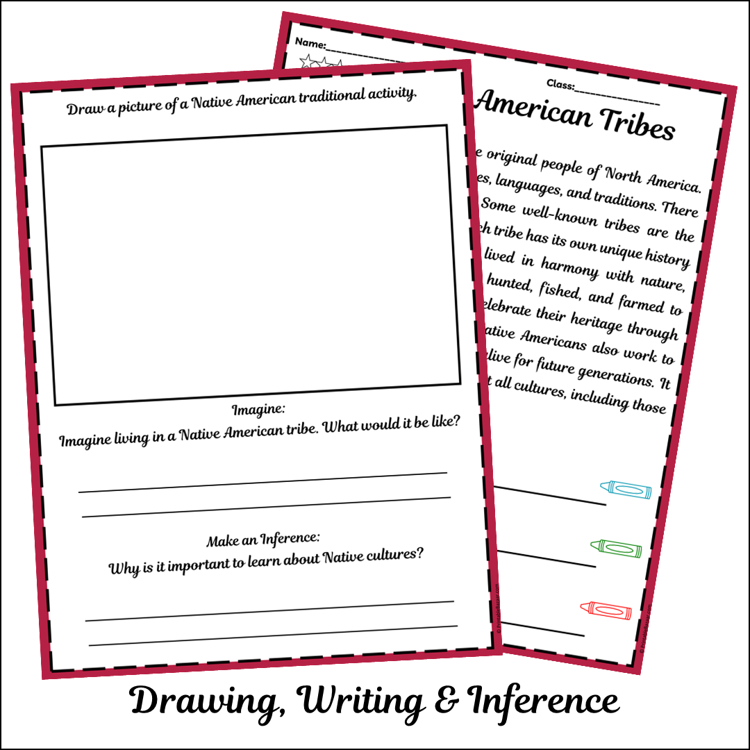 Native American Tribes | Short Reading Comprehension Creative Worksheet