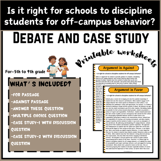 Is it right for schools to discipline students for off-campus behavior? | Debate Case Study Worksheet