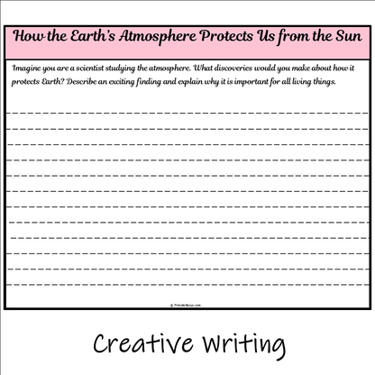 How the Earth’s Atmosphere Protects Us from the Sun | Main Idea and Supporting Details Reading Passage and Questions