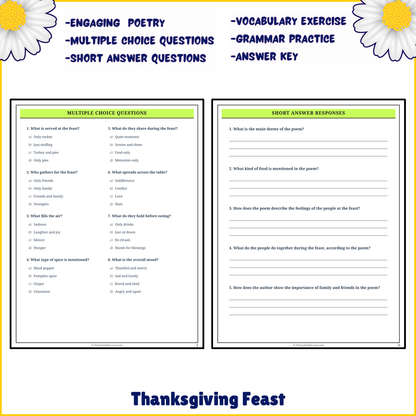 Thanksgiving Feast | Poem Grammar Worksheet Printable Activity