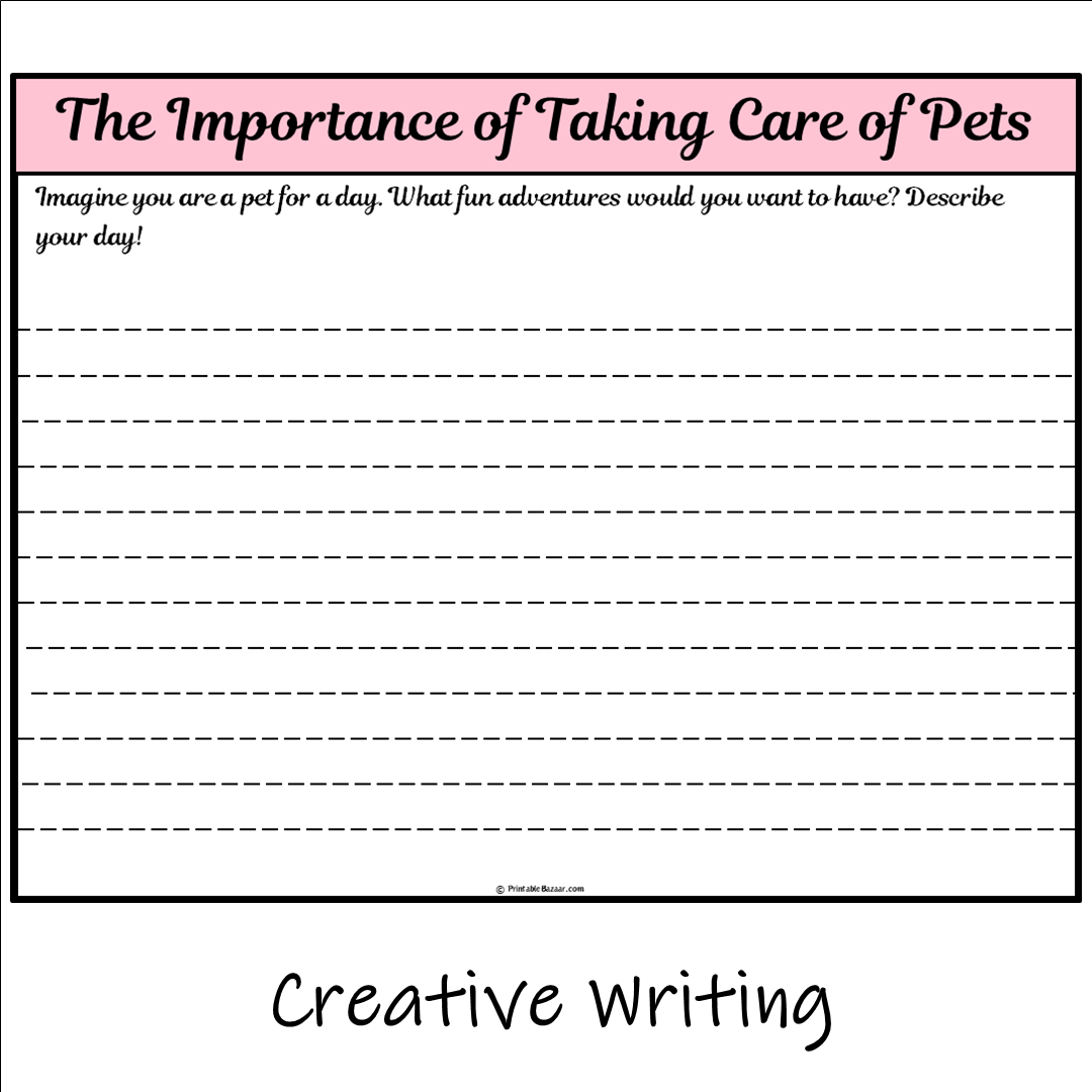 The Importance of Taking Care of Pets | Main Idea and Supporting Details Reading Passage and Questions