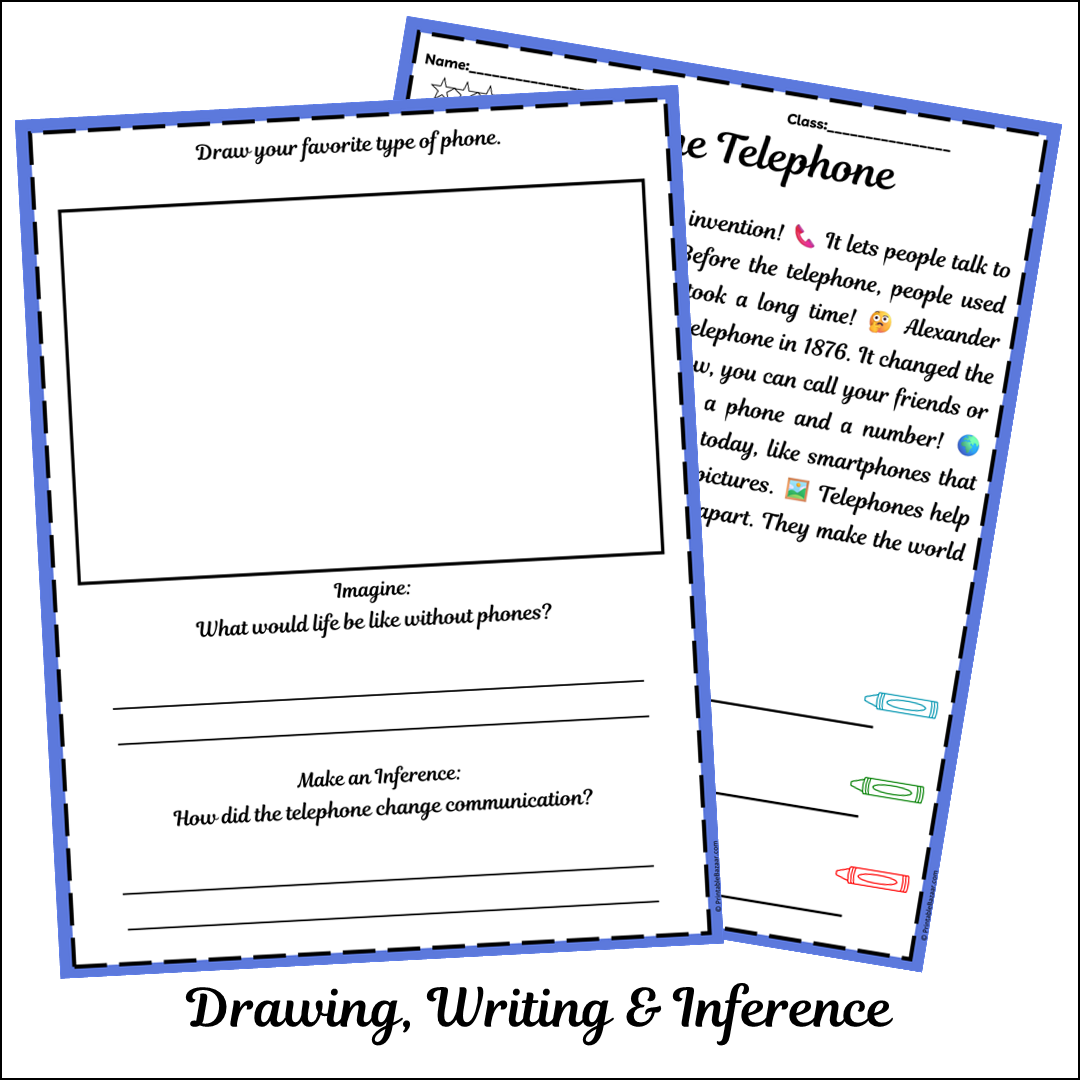 The Telephone | Short Reading Comprehension Creative Worksheet