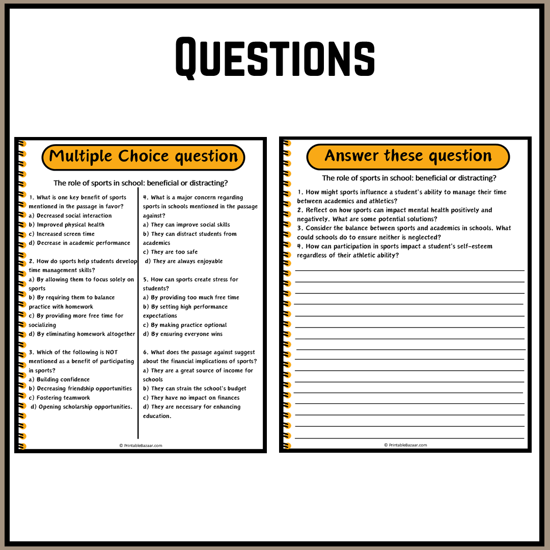 The role of sports in school: beneficial or distracting? | Debate Case Study Worksheet