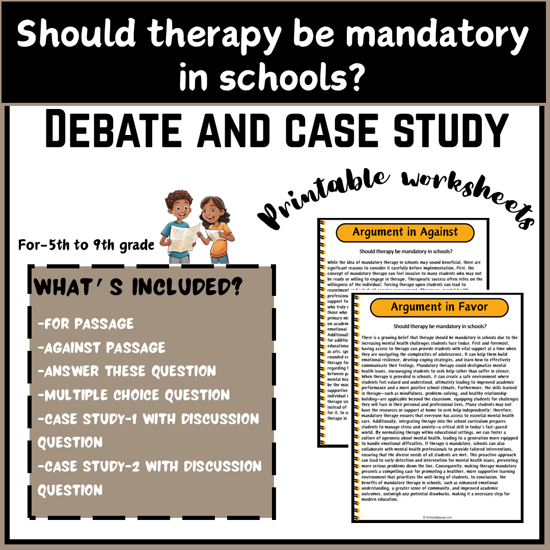 Should therapy be mandatory in schools? | Debate Case Study Worksheet