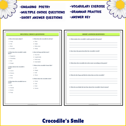 Crocodile's Smile | Poem Grammar Worksheet Printable Activity