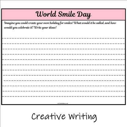 World Smile Day | Main Idea and Supporting Details Reading Passage and Questions