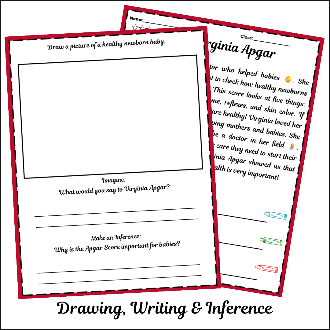 Virginia Apgar | Short Reading Comprehension Creative Worksheet