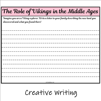 The Role of Vikings in the Middle Ages | Main Idea and Supporting Details Reading Passage and Questions