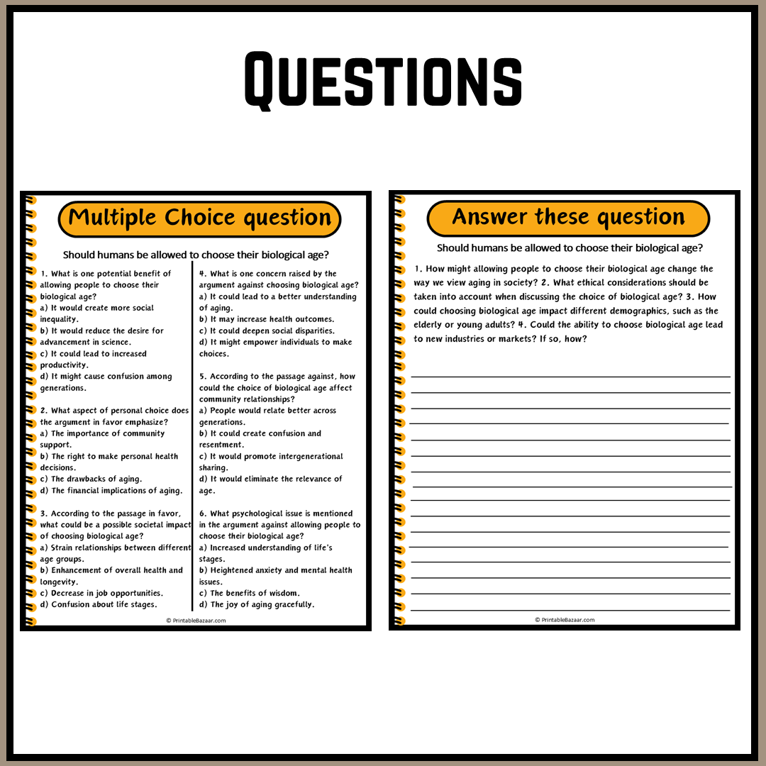 Should humans be allowed to choose their biological age? | Debate Case Study Worksheet