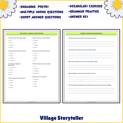 Village Storyteller | Poem Grammar Worksheet Printable Activity