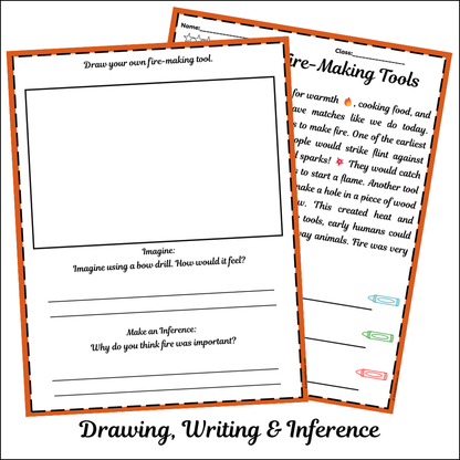 Early Fire-Making Tools | Short Reading Comprehension Creative Worksheet