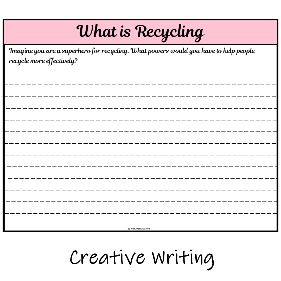 What is Recycling | Main Idea and Supporting Details Reading Passage and Questions