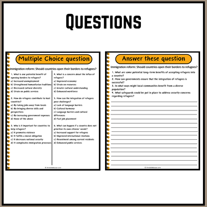 Immigration reform: Should countries open their borders to refugees? | Debate Case Study Worksheet