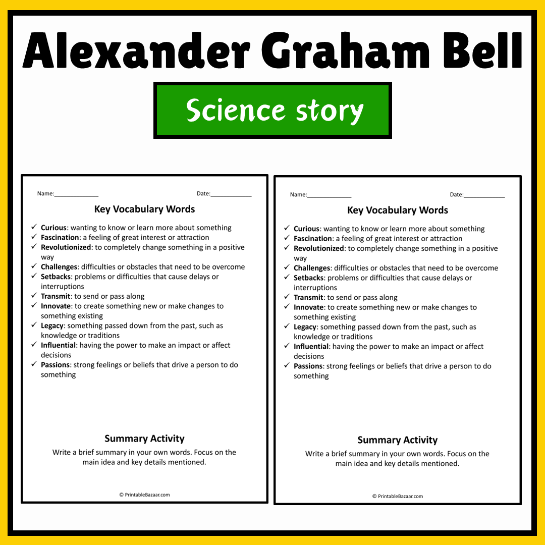 Alexander Graham Bell | Science Story Reading Comprehension Activity