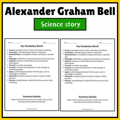 Alexander Graham Bell | Science Story Reading Comprehension Activity