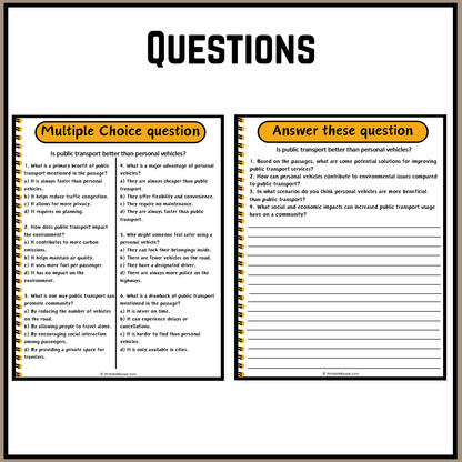 Is public transport better than personal vehicles? | Debate Case Study Worksheet