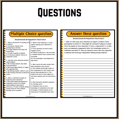 Should Schools Be Required to Teach Civics? | Debate Case Study Worksheet