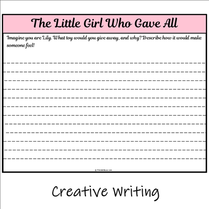 The Little Girl Who Gave All | Main Idea and Supporting Details Reading Passage and Questions