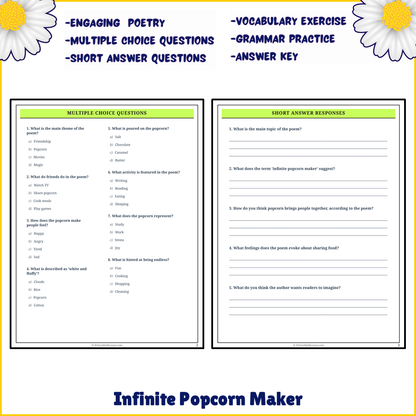 Infinite Popcorn Maker | Poem Grammar Worksheet Printable Activity