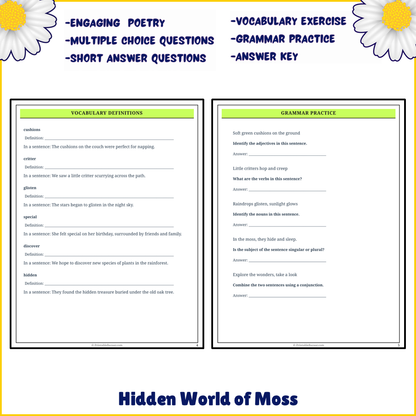 Hidden World of Moss | Poem Grammar Worksheet Printable Activity