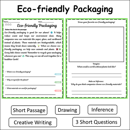 Eco-friendly Packaging | Short Reading Comprehension Creative Worksheet