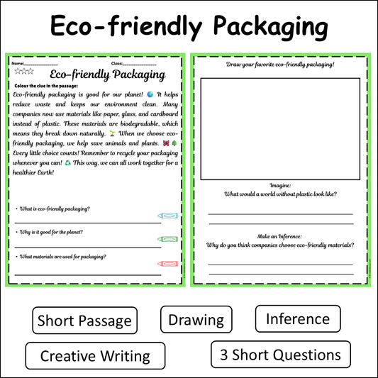 Eco-friendly Packaging | Short Reading Comprehension Creative Worksheet
