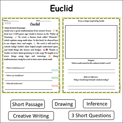 Euclid | Short Reading Comprehension Creative Worksheet