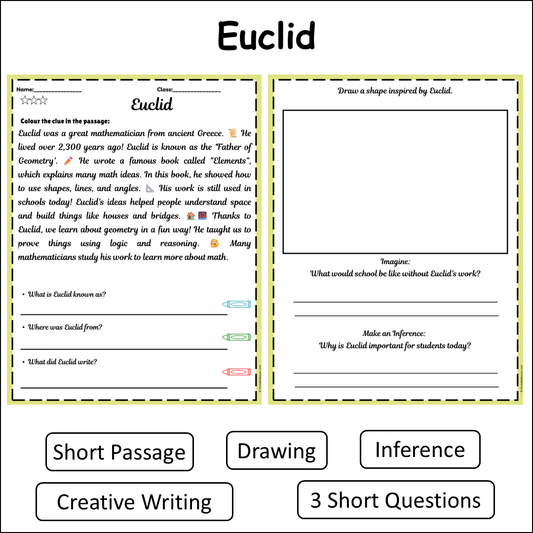 Euclid | Short Reading Comprehension Creative Worksheet