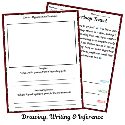 Hyperloop Travel | Short Reading Comprehension Creative Worksheet