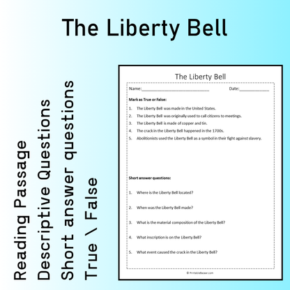 The Liberty Bell | Reading Comprehension Passage Printable Worksheet