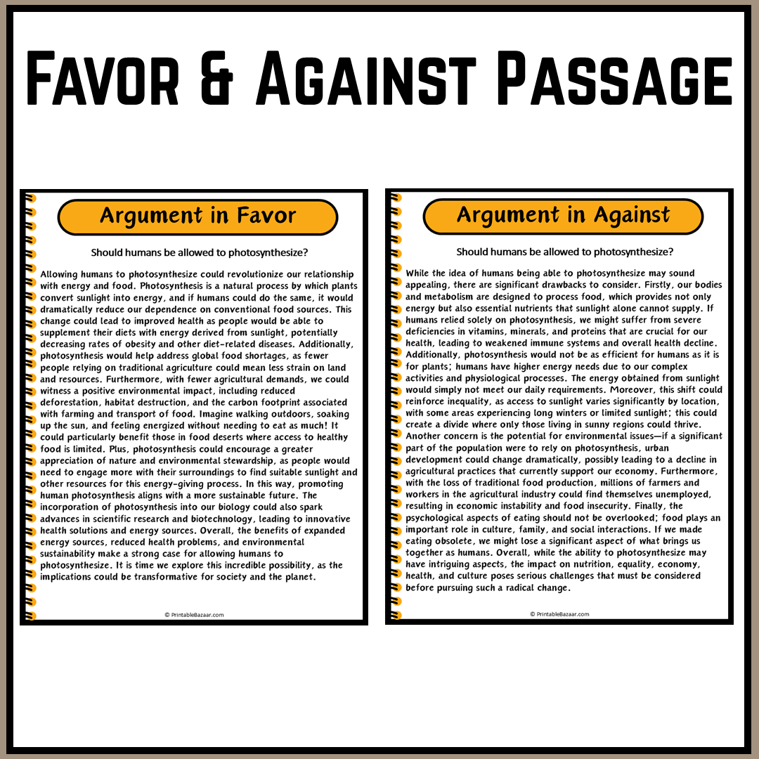 Should humans be allowed to photosynthesize? | Debate Case Study Worksheet