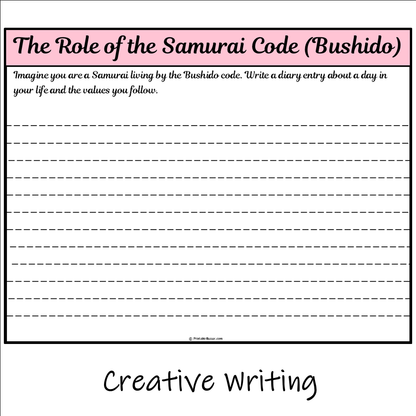 The Role of the Samurai Code (Bushido) | Main Idea and Supporting Details Reading Passage and Questions