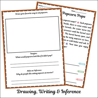 How Popcorn Pops | Short Reading Comprehension Creative Worksheet