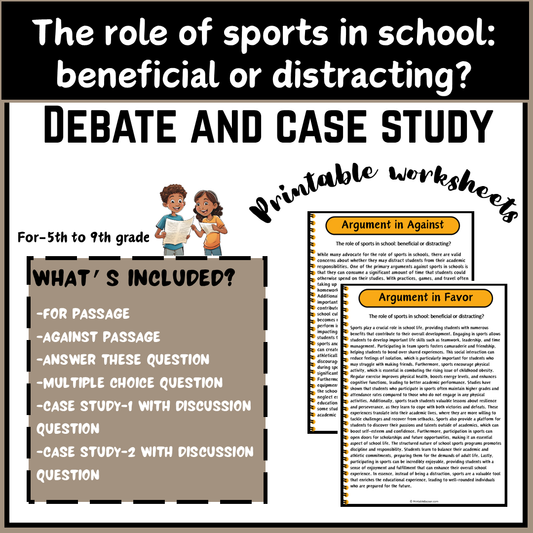 The role of sports in school: beneficial or distracting? | Debate Case Study Worksheet