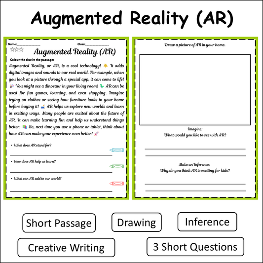 Augmented Reality (AR) | Short Reading Comprehension Creative Worksheet
