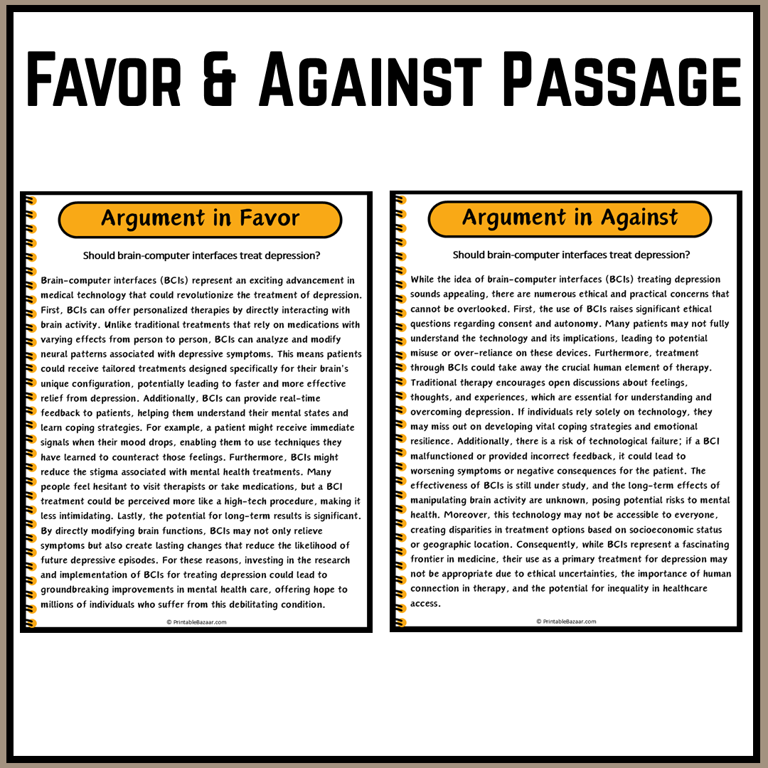 Should brain-computer interfaces treat depression? | Debate Case Study Worksheet