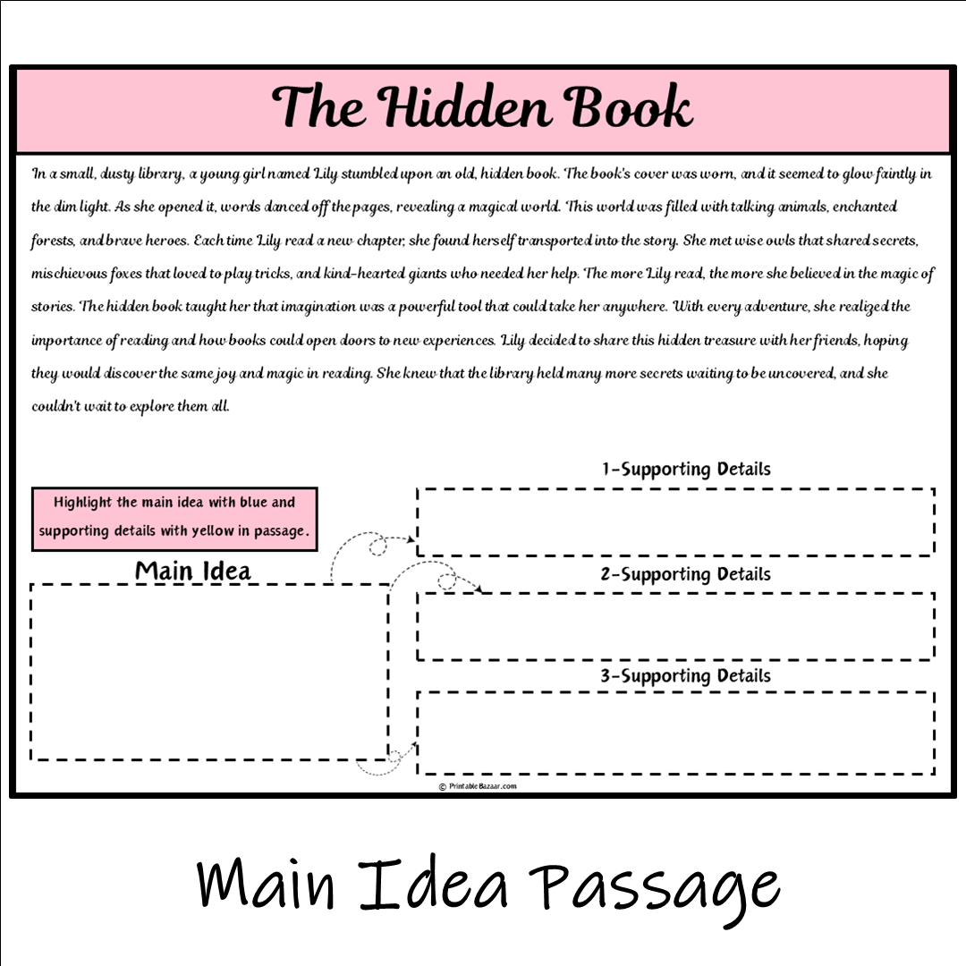 The Hidden Book | Main Idea and Supporting Details Reading Passage and Questions