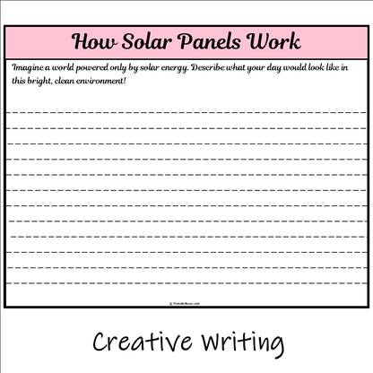 How Solar Panels Work | Main Idea and Supporting Details Reading Passage and Questions