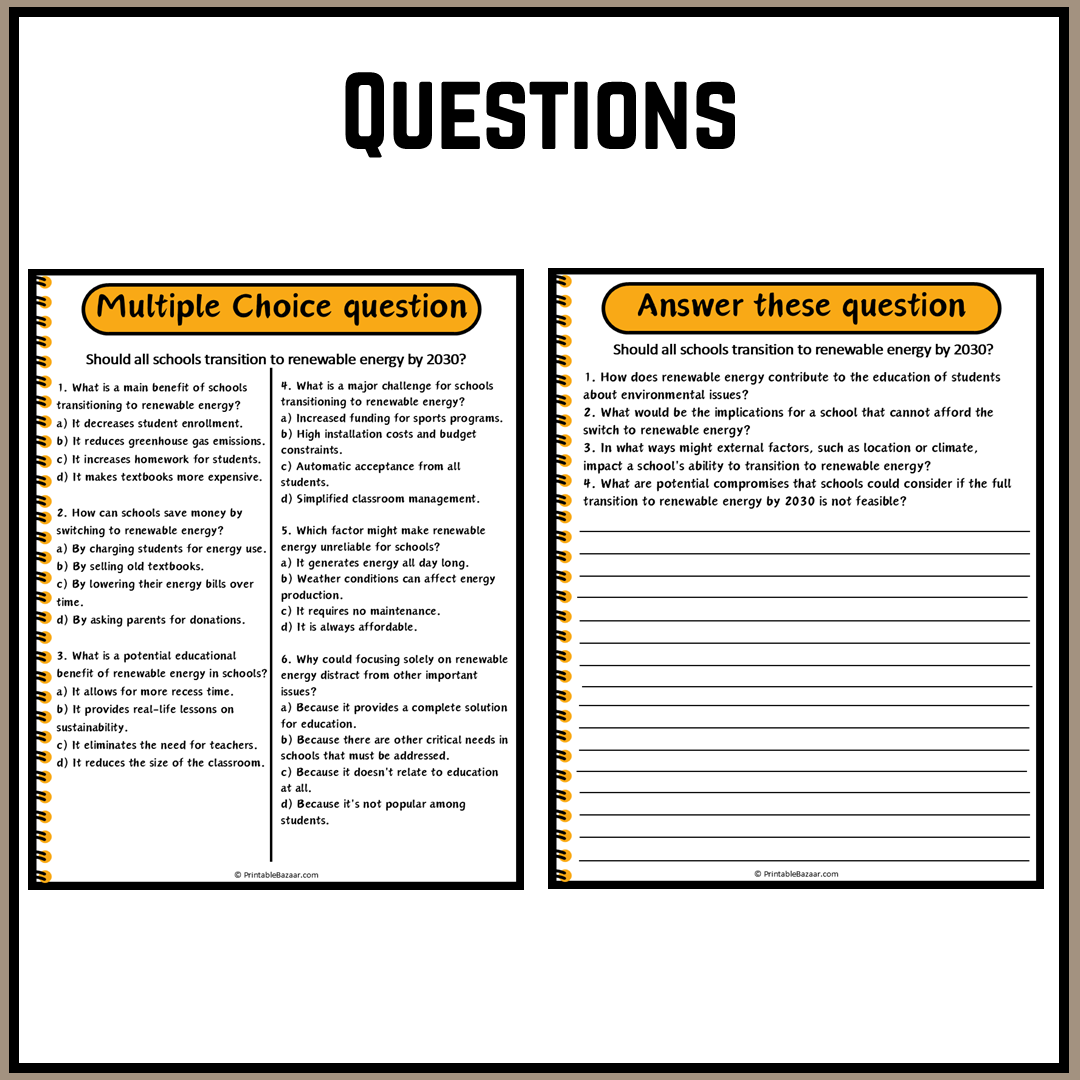 Should all schools transition to renewable energy by 2030? | Debate Case Study Worksheet