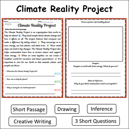 Climate Reality Project | Short Reading Comprehension Creative Worksheet