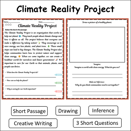 Climate Reality Project | Short Reading Comprehension Creative Worksheet