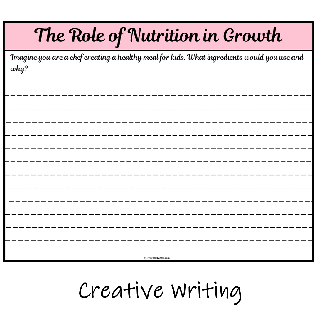 The Role of Nutrition in Growth | Main Idea and Supporting Details Reading Passage and Questions