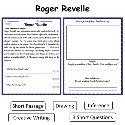 Roger Revelle | Short Reading Comprehension Creative Worksheet