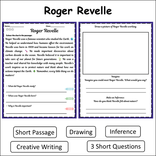 Roger Revelle | Short Reading Comprehension Creative Worksheet