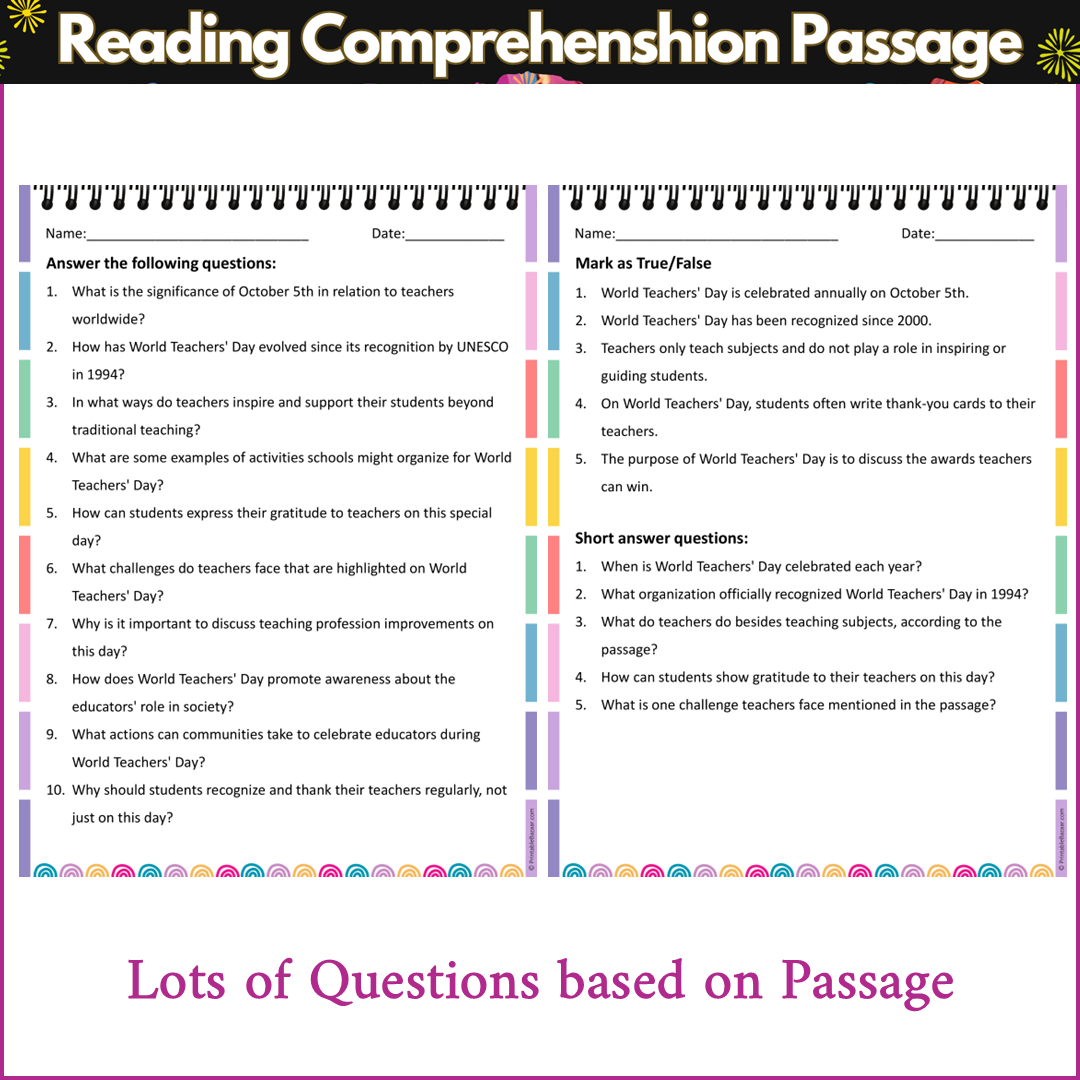 World Teachers' Day | Reading Comprehension Passage and Questions