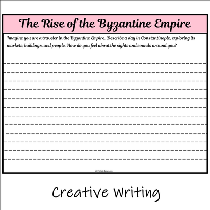 The Rise of the Byzantine Empire | Main Idea and Supporting Details Reading Passage and Questions