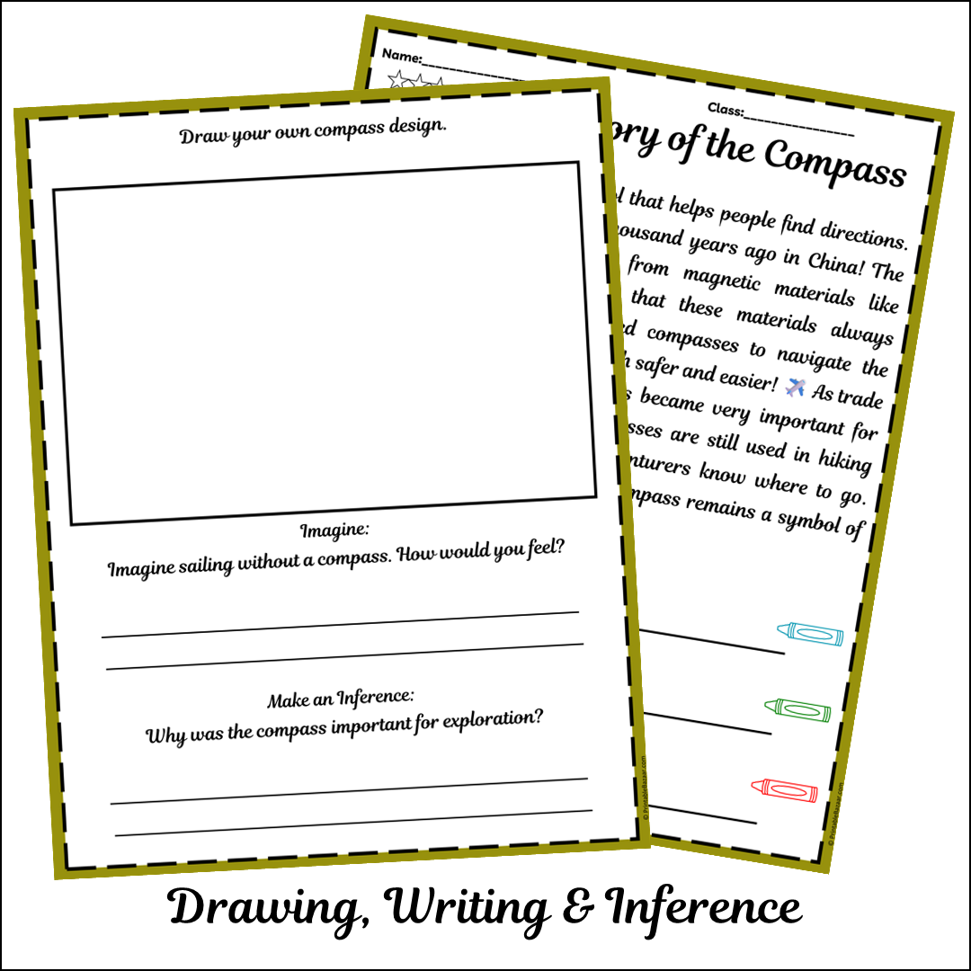 The History of the Compass | Short Reading Comprehension Creative Worksheet