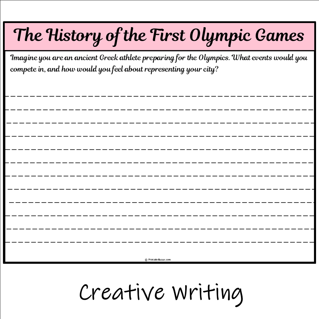 The History of the First Olympic Games | Main Idea and Supporting Details Reading Passage and Questions