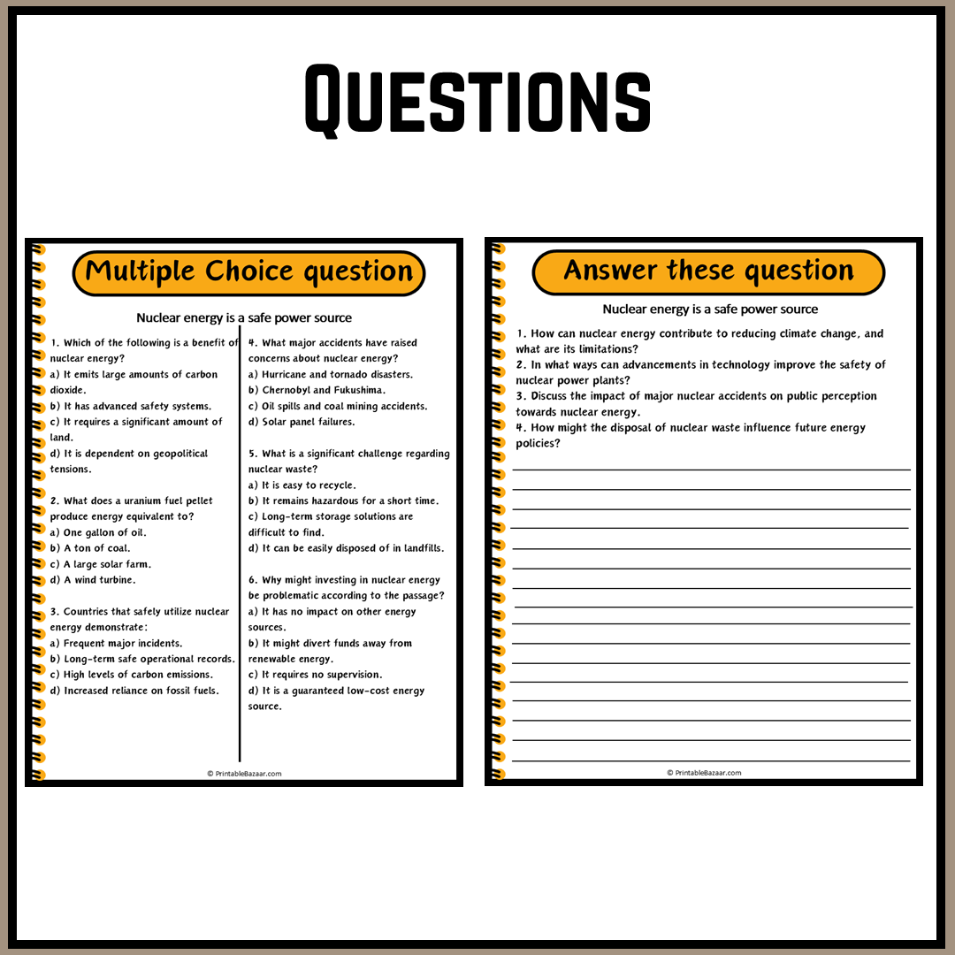 Nuclear energy is a safe power source | Debate Case Study Worksheet