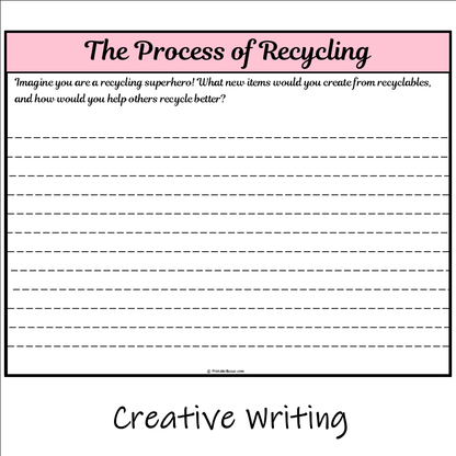 The Process of Recycling | Main Idea and Supporting Details Reading Passage and Questions